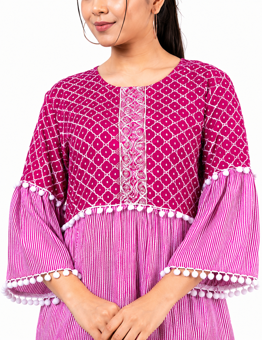 KB Ethnic Women's Floral Printed Anarkali Kurta - Yellow