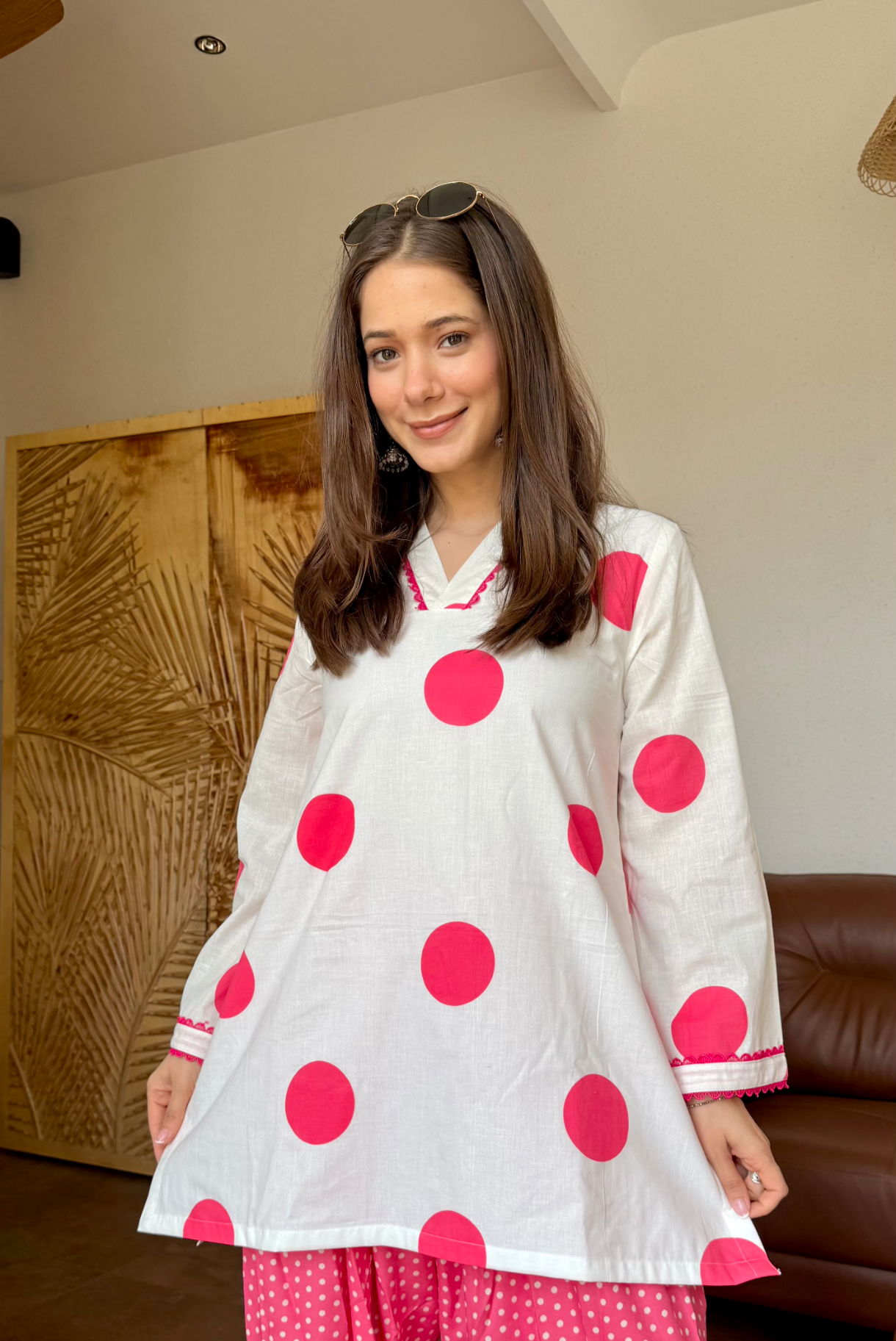 K-B Ethnic Women's Jaipuri Hand-block Print Pure Cotton Kurta with Pant Set