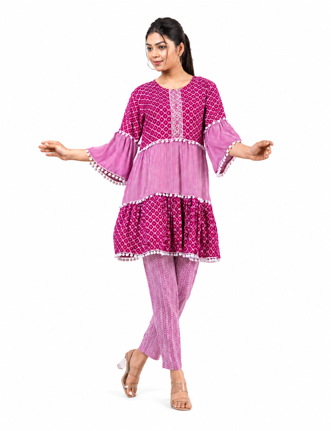 KB Ethnic Women's Floral Printed Anarkali Kurta - Yellow