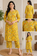 KB Ethnic Women's Yellow Floral Printed Cotton Kurta with Pant Set
Mustard Yellow Floral Printed Straight Kurta & Trousers Set
Women's Jaipuri Floral Print Pleated Neck Kurta Set - Yellow
Elegant Yellow Floral Cotton Co-ord Set for Women