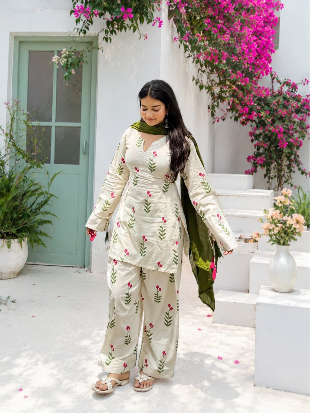 Jaipur Grace Floral Kurta Set