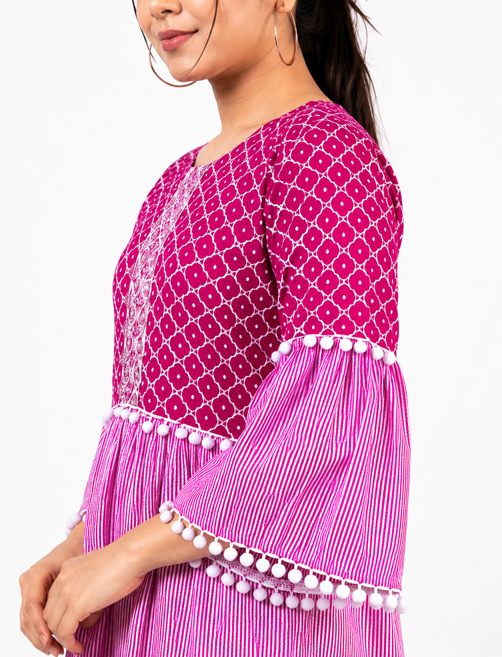 KB Ethnic Women's Floral Printed Anarkali Kurta - Yellow